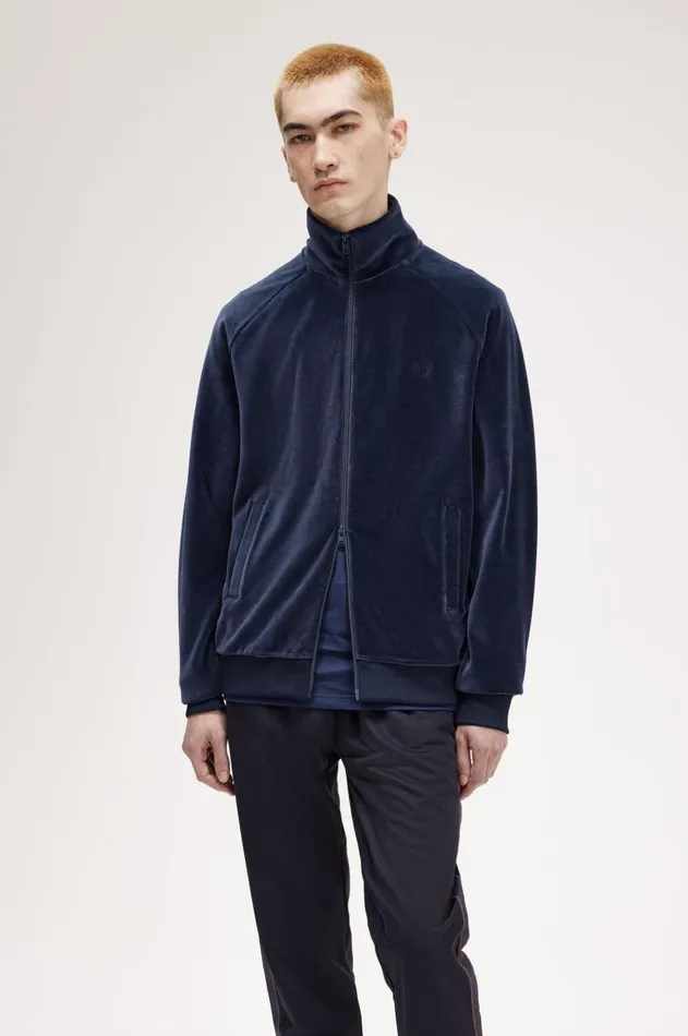 Men Track Jackets Fred Perry Track Jacket Dark Carbon