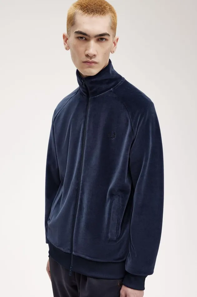 Men Track Jackets Fred Perry Track Jacket Dark Carbon