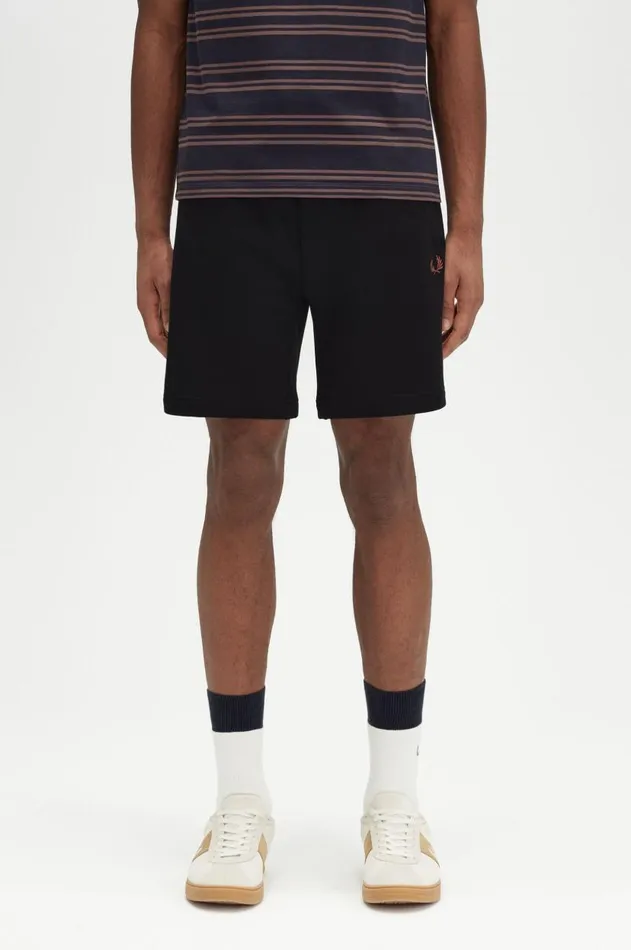 Men Tracksuits Fred Perry Classic Sweat Shorts Blackwhisky Brown