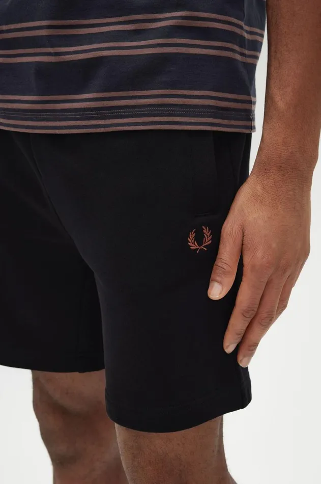 Men Tracksuits Fred Perry Classic Sweat Shorts Blackwhisky Brown