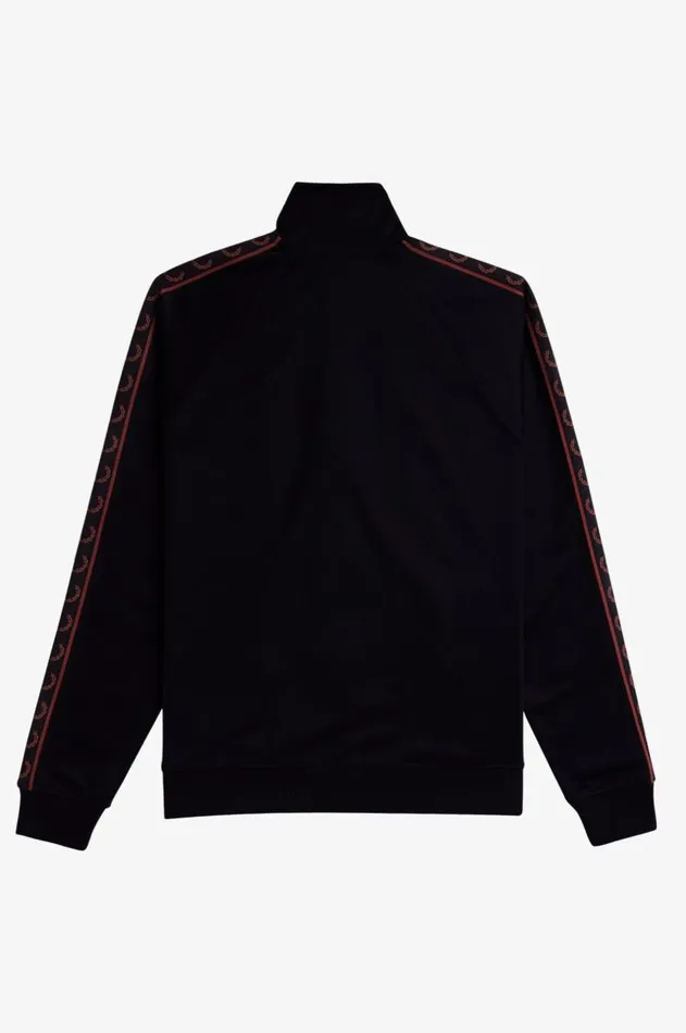 Men Tracksuits Fred Perry Contrast Tape Track Jacket Blackwhisky Brown