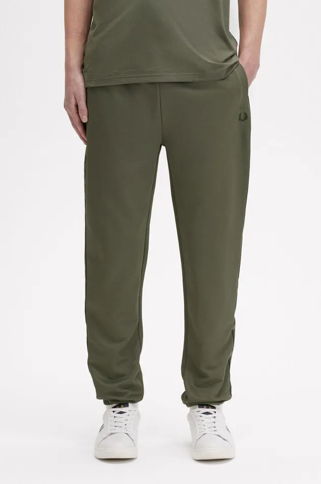 Men Tracksuits Fred Perry Contrast Taped Track Pants Laurel Wreath Greennight Green