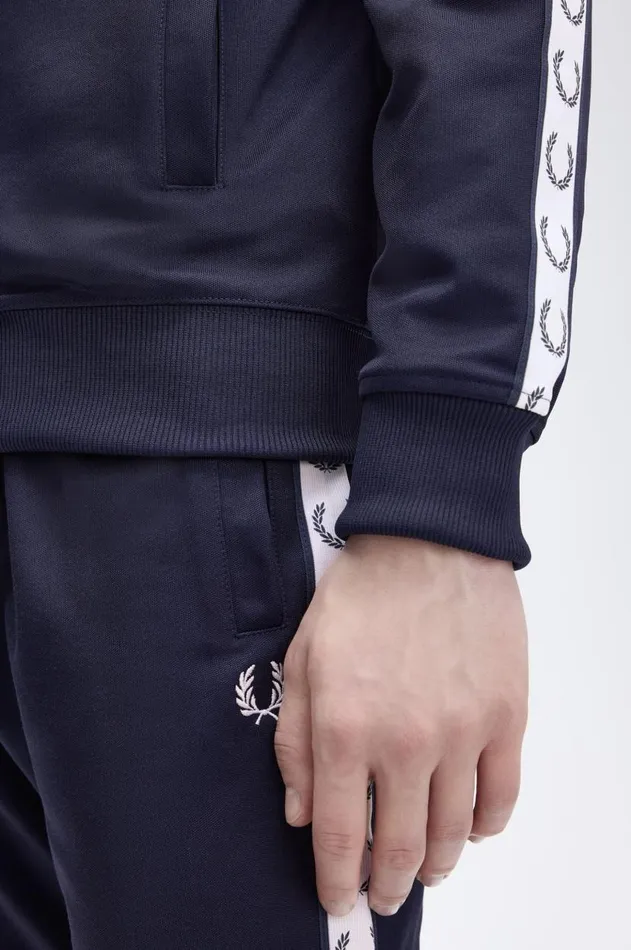 Men Tracksuits Fred Perry Taped Track Jacket Carbon Blue