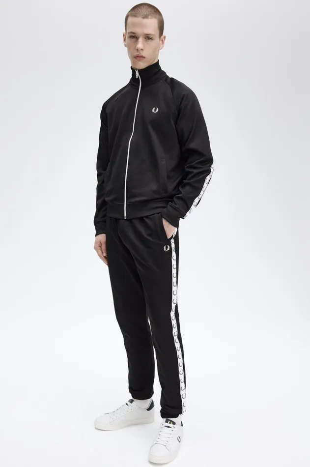 Men Tracksuits Fred Perry Taped Track Pant Black