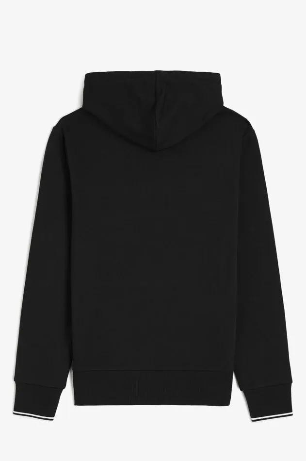 Men Tracksuits Fred Perry Tipped Hooded Sweatshirt Black