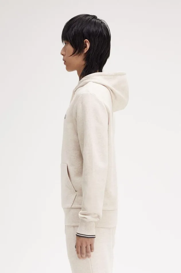 Men Tracksuits Fred Perry Tipped Hooded Sweatshirt Porridge Marlanchor Grey