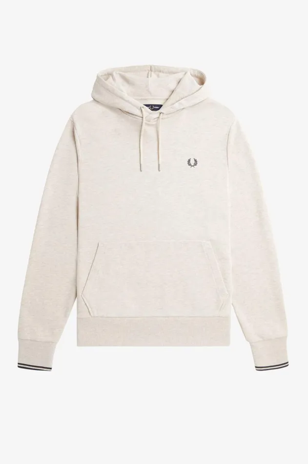 Men Tracksuits Fred Perry Tipped Hooded Sweatshirt Porridge Marlanchor Grey