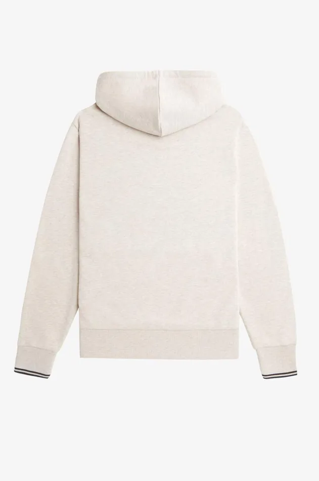 Men Tracksuits Fred Perry Tipped Hooded Sweatshirt Porridge Marlanchor Grey