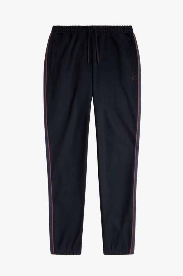 Men Trousers Fred Perry Contrast Tape Track Pants Navycarrington Brick