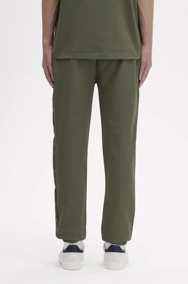 Men Trousers Fred Perry Contrast Taped Track Pants Laurel Wreath Greennight Green
