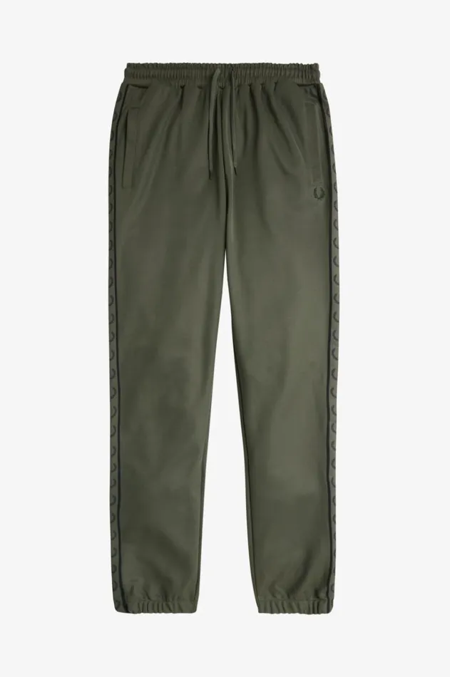 Men Trousers Fred Perry Contrast Taped Track Pants Laurel Wreath Greennight Green
