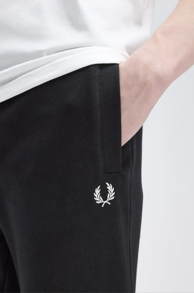 Men Trousers Fred Perry Loopback Sweatpant Black