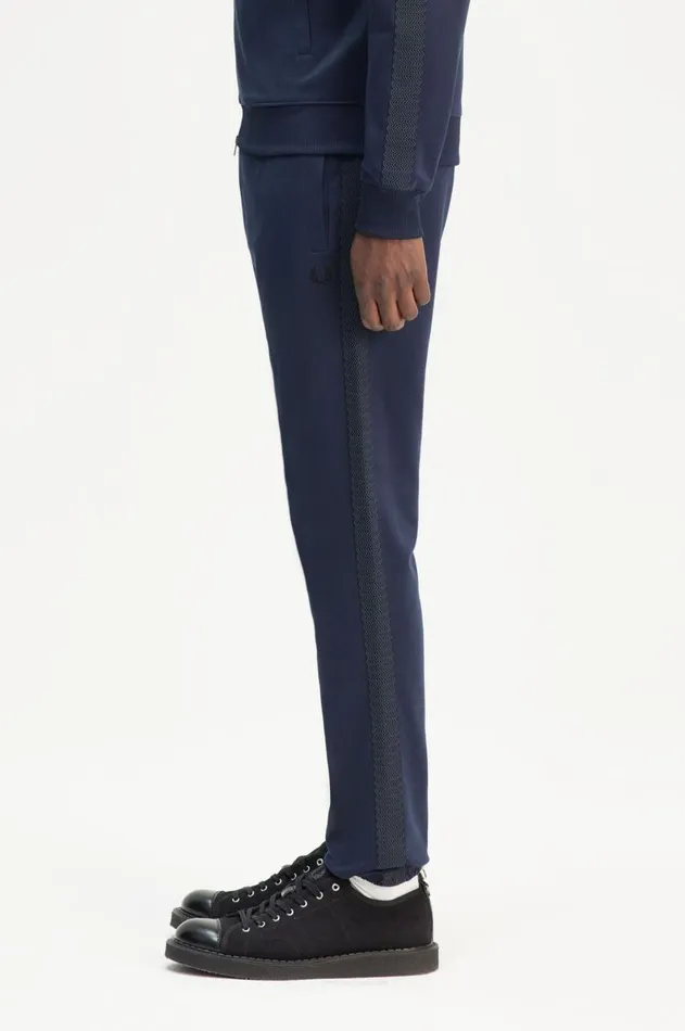 Men Trousers Fred Perry Tape Detail Track Pants Dark Carbon