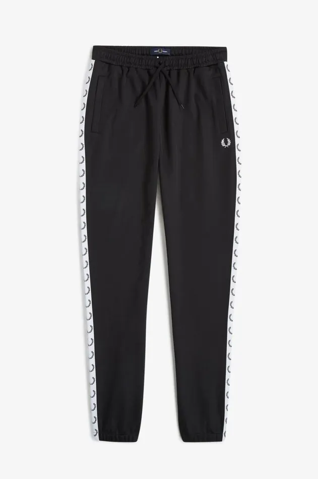 Men Trousers Fred Perry Taped Track Pant Black