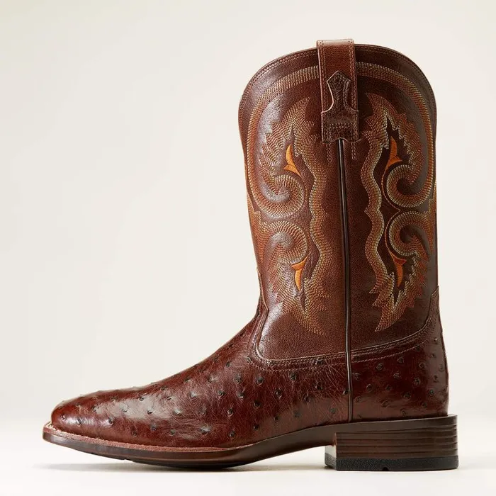 Men Western Boots Ariat Barley Ultra Western Boot Dark Tabac Full Quill Ostrich Men Western Boots Ariat Barley Ultra Western Boot Dark Tabac Full Quill Ostrich