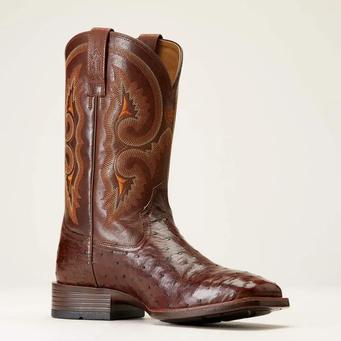 Men Western Boots Ariat Barley Ultra Western Boot Dark Tabac Full Quill Ostrich Men Western Boots Ariat Barley Ultra Western Boot Dark Tabac Full Quill Ostrich