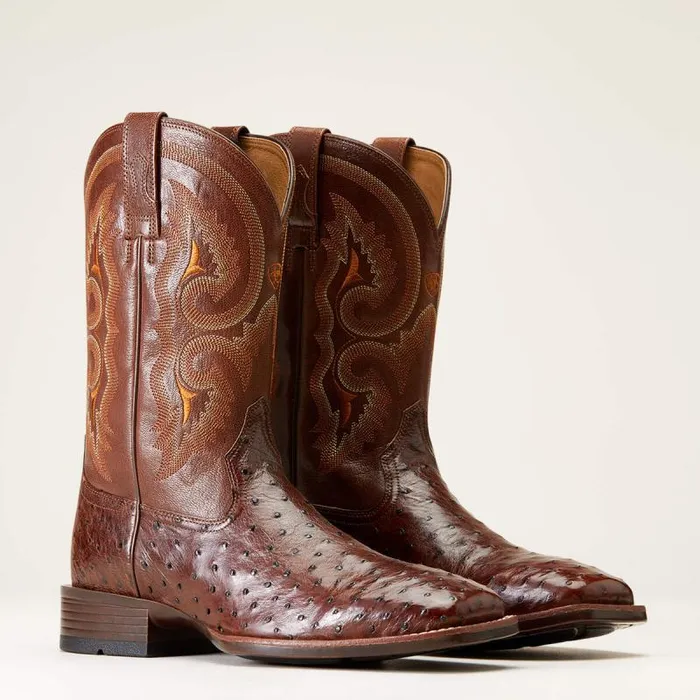 Men Western Boots Ariat Barley Ultra Western Boot Dark Tabac Full Quill Ostrich Men Western Boots Ariat Barley Ultra Western Boot Dark Tabac Full Quill Ostrich