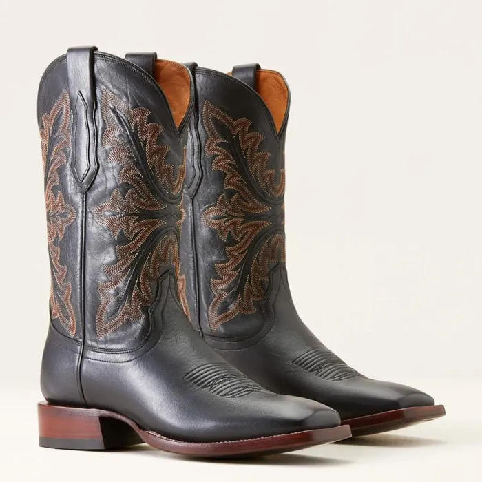 Men Western Boots Ariat Bench Made Bassett Cowboy Boot Cool Black Bison Men Western Boots Ariat Bench Made Bassett Cowboy Boot Cool Black Bison