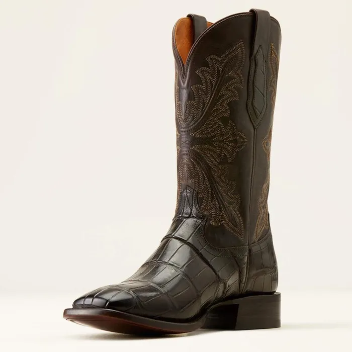 Men Western Boots Ariat Bench Made Bassett Western Boot Hickory American Alligator Tail Men Western Boots Ariat Bench Made Bassett Western Boot Hickory American Alligator Tail