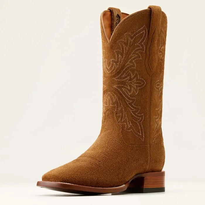Men Western Boots Ariat Bench Made Bassett Western Boot Oiled Tan Roughout
