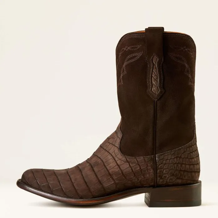 Men Western Boots Ariat Bench Made Clanton Western Boot Matte Chocolate Nile Crocdark Chocolate