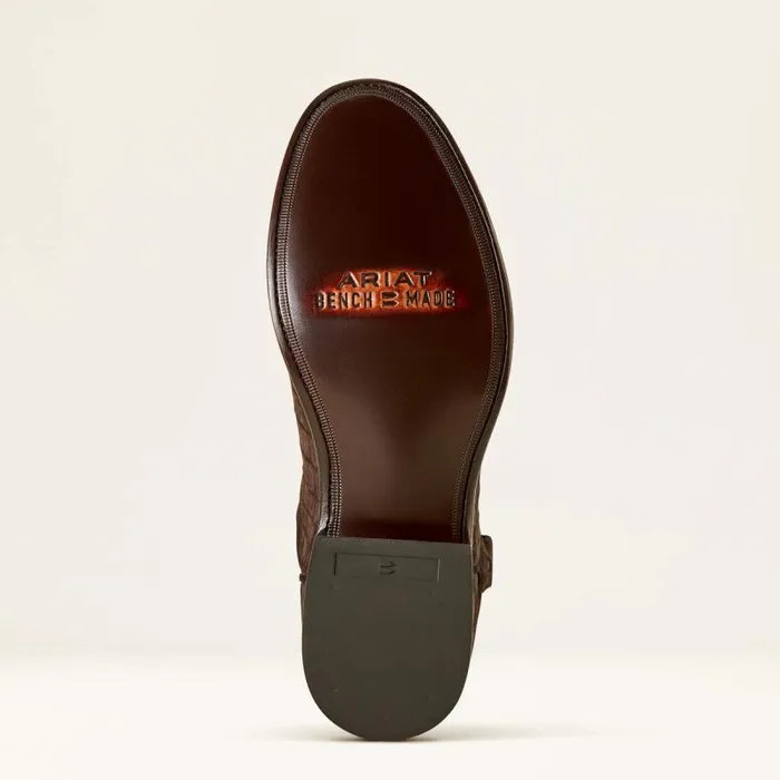 Men Western Boots Ariat Bench Made Clanton Western Boot Matte Chocolate Nile Crocdark Chocolate