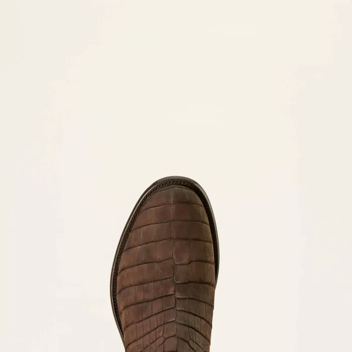 Men Western Boots Ariat Bench Made Clanton Western Boot Matte Chocolate Nile Crocdark Chocolate
