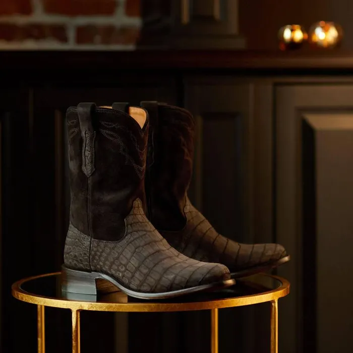 Men Western Boots Ariat Bench Made Clanton Western Boot Matte Chocolate Nile Crocdark Chocolate