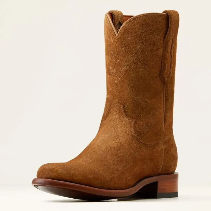 Men Western Boots Ariat Bench Made Clanton Western Boot Oiled Tan Roughout