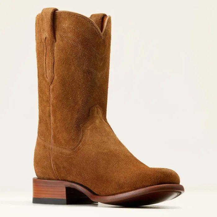 Men Western Boots Ariat Bench Made Clanton Western Boot Oiled Tan Roughout