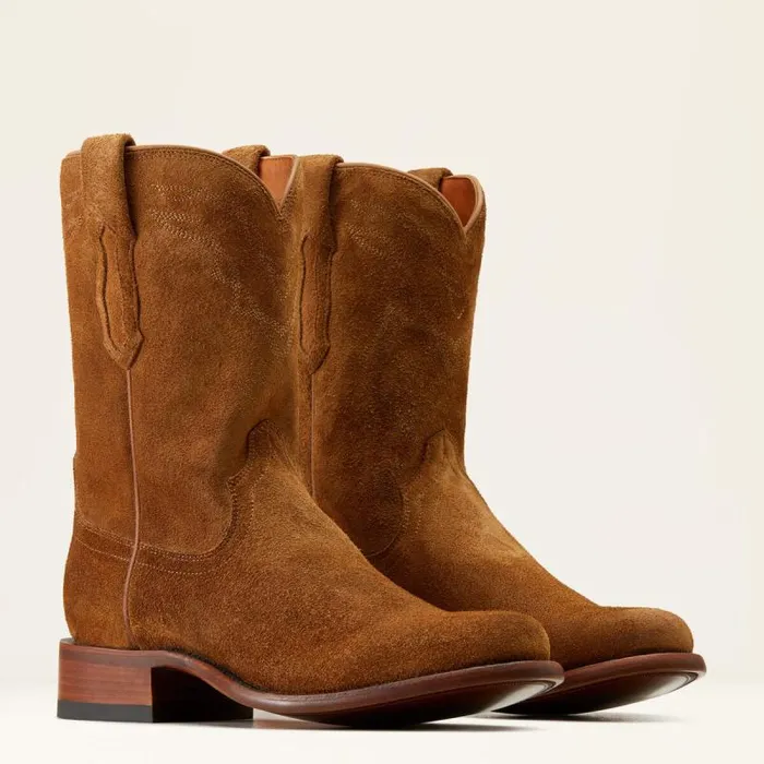 Men Western Boots Ariat Bench Made Clanton Western Boot Oiled Tan Roughout