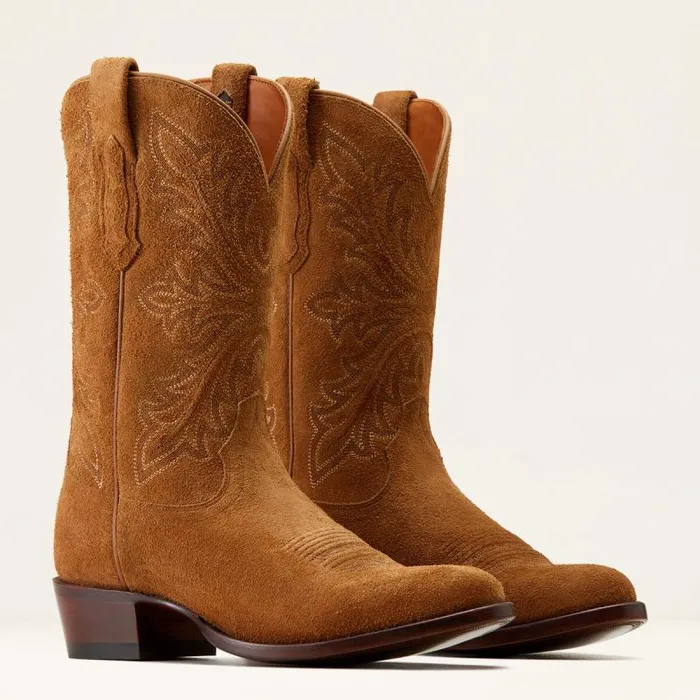 Men Western Boots Ariat Bench Made James Western Boot Oiled Tan Roughout Men Western Boots Ariat Bench Made James Western Boot Oiled Tan Roughout