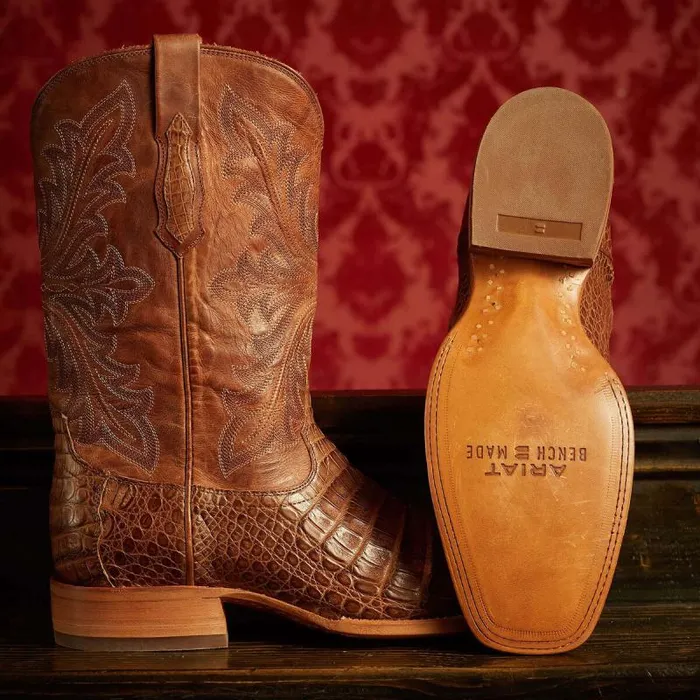 Men Western Boots Ariat Bench Made Stilwell Western Boot Natural Caiman Belly Men Western Boots Ariat Bench Made Stilwell Western Boot Natural Caiman Belly