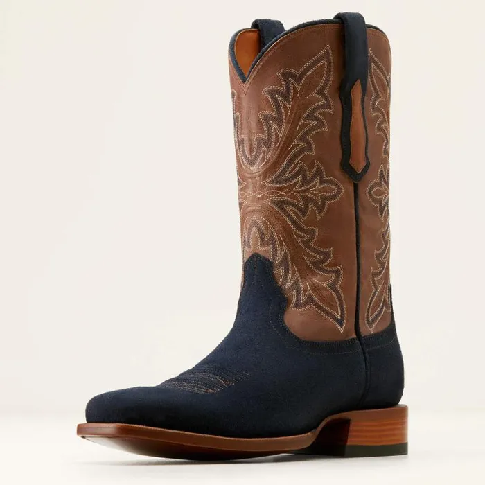 Men Western Boots Ariat Bench Made Stilwell Western Boot Oiled Navy Roughout