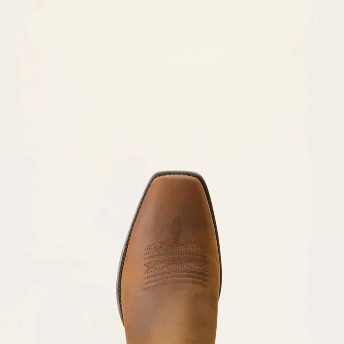 Men Western Boots Ariat Booker Ultra Square Toe Western Boot Oily Distressed Tan