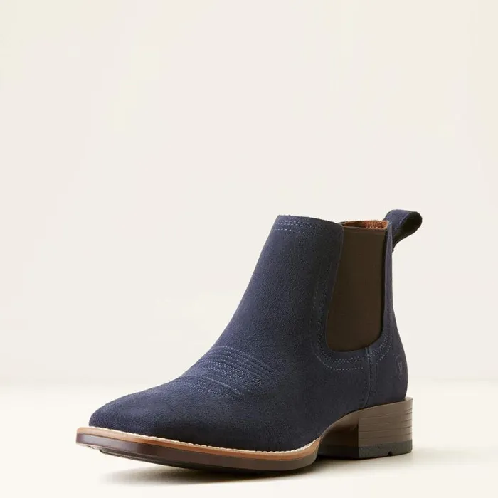 Men Western Boots Ariat Booker Ultra Western Boot Navy Suede