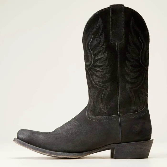 Men Western Boots Ariat Circuit High Stepper Western Boot Distressed Black Suede