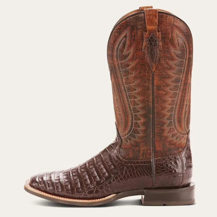 Men Western Boots Ariat Double Down Western Boot Antique Pecan Caiman Belly Men Western Boots Ariat Double Down Western Boot Antique Pecan Caiman Belly