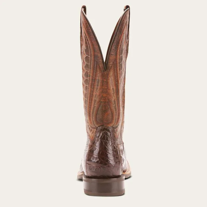 Men Western Boots Ariat Double Down Western Boot Antique Pecan Caiman Belly Men Western Boots Ariat Double Down Western Boot Antique Pecan Caiman Belly