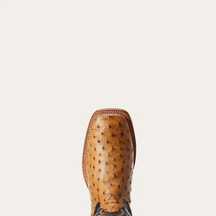 Men Western Boots Ariat Gallup Western Boot Tan Full Quill Ostrich Men Western Boots Ariat Gallup Western Boot Tan Full Quill Ostrich