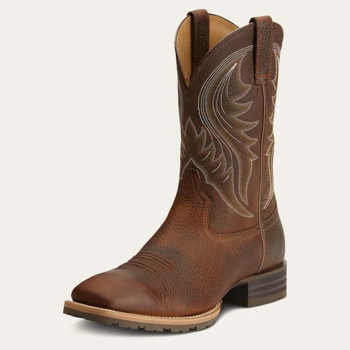 Men Western Boots Ariat Hybrid Rancher Western Boot Brown Oiled Rowdy