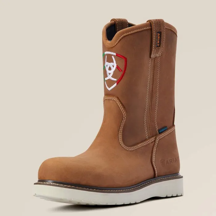 Men Western Boots Ariat Rebar Wedge Orgullo Mexicano Waterproof Work Boot Aged Honey Men Western Boots Ariat Rebar Wedge Orgullo Mexicano Waterproof Work Boot Aged Honey