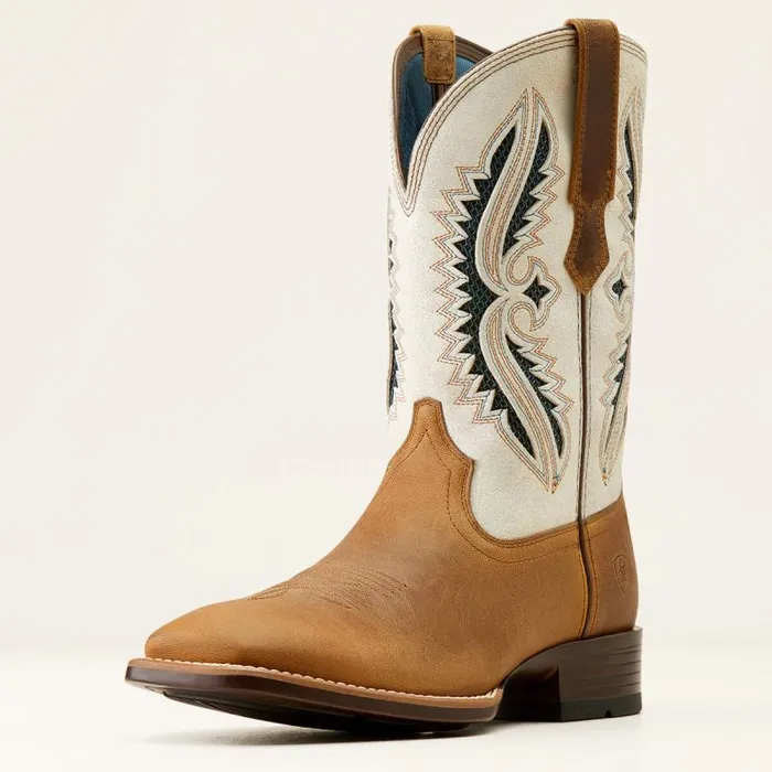 Men Western Boots Ariat Rowder VentTEK 360 Cowboy Boot Marbled Tanwhite