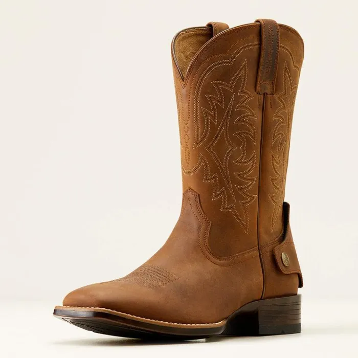 Men Western Boots Ariat Ryden Ultra EZ Zip Cowboy Boot Distressed Brown