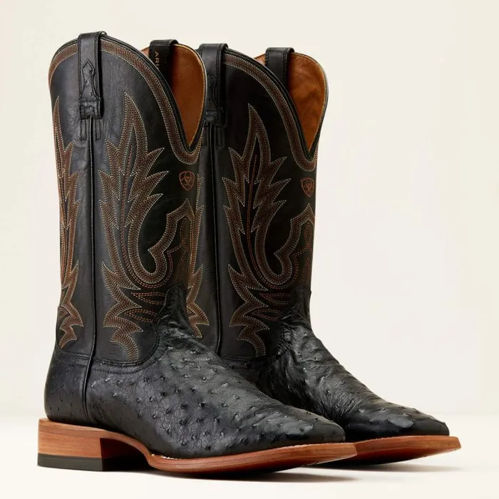 Men Western Boots Ariat Showboat Cowboy Boot Black Full Quill Ostrichancient Black Men Western Boots Ariat Showboat Cowboy Boot Black Full Quill Ostrichancient Black