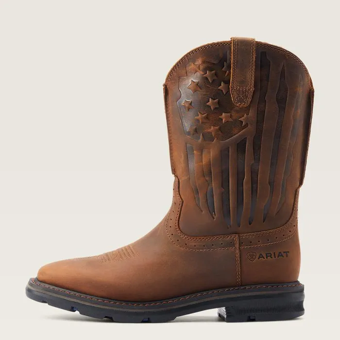 Men Western Boots Ariat Sierra Shock Shield Patriot Work Boot Distressed Brown Men Western Boots Ariat Sierra Shock Shield Patriot Work Boot Distressed Brown