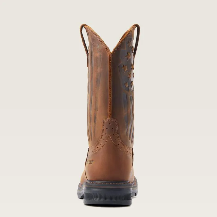 Men Western Boots Ariat Sierra Shock Shield Patriot Work Boot Distressed Brown Men Western Boots Ariat Sierra Shock Shield Patriot Work Boot Distressed Brown
