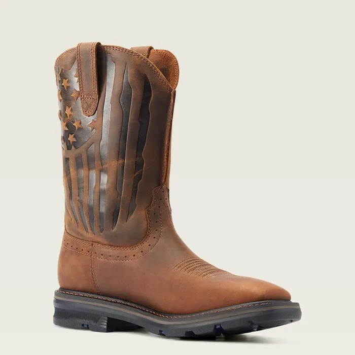 Men Western Boots Ariat Sierra Shock Shield Patriot Work Boot Distressed Brown Men Western Boots Ariat Sierra Shock Shield Patriot Work Boot Distressed Brown