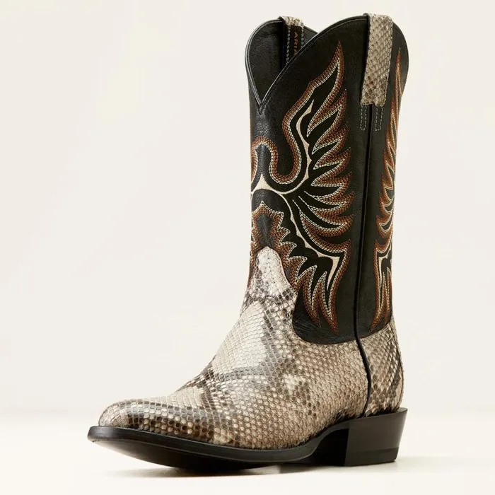 Men Western Boots Ariat Slick Cowboy Boot Natural Pythonluxe Black