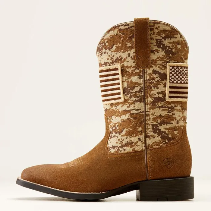 Men Western Boots Ariat Sport Patriot Boot Ariat Antique Mocha Suede